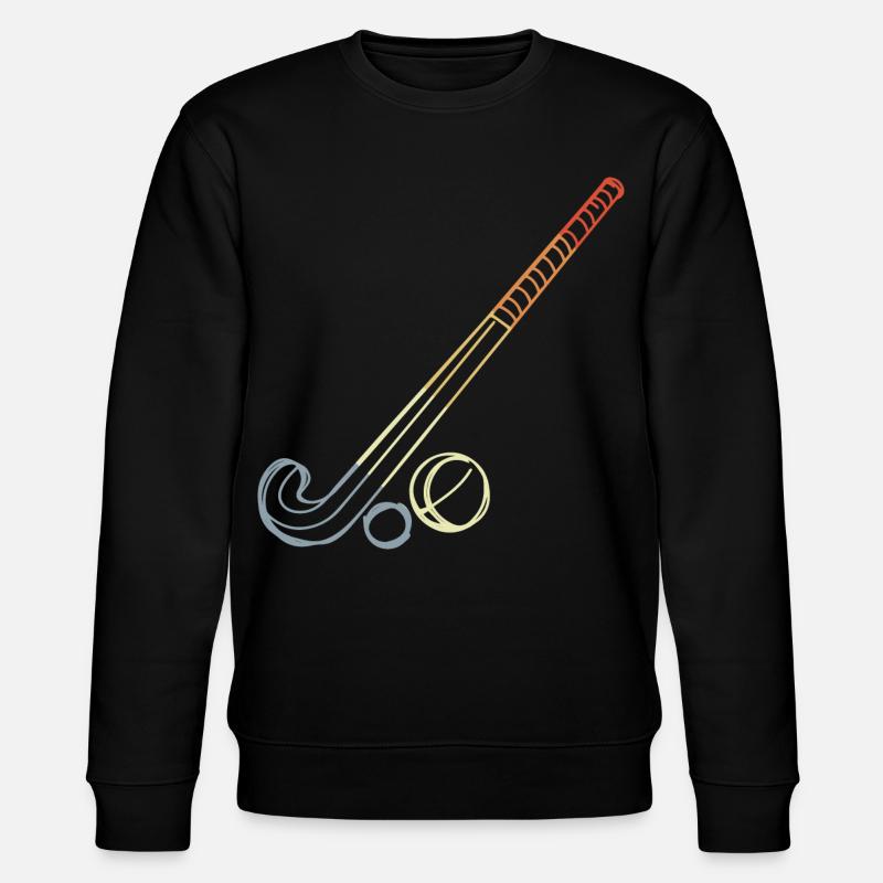 Feldhockeyschläger und Ball Skizze - Stanley/Stella Unisex Bio-Sweatshirt CHANGER  - Schwarz