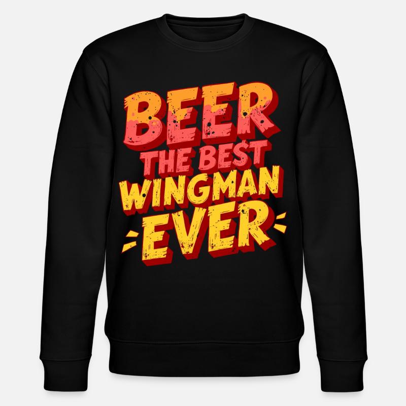 BIER: DER BESTE WINGMAN ALLER ZEITEN - Stanley/Stella Unisex Bio-Sweatshirt CHANGER  - Schwarz