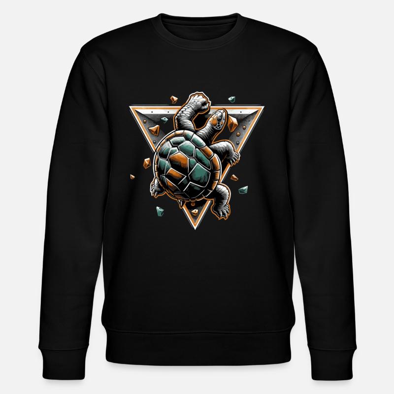 Bouldern Schildkröte Klettern Geschenk - Stanley/Stella Unisex Bio-Sweatshirt CHANGER - Schwarz