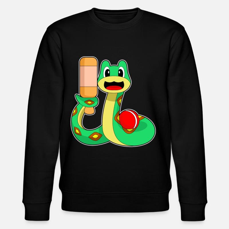 Snake Cricket Cricket Bat - Stanley/Stella CHANGER Unisex Organic Sweatshirt - black
