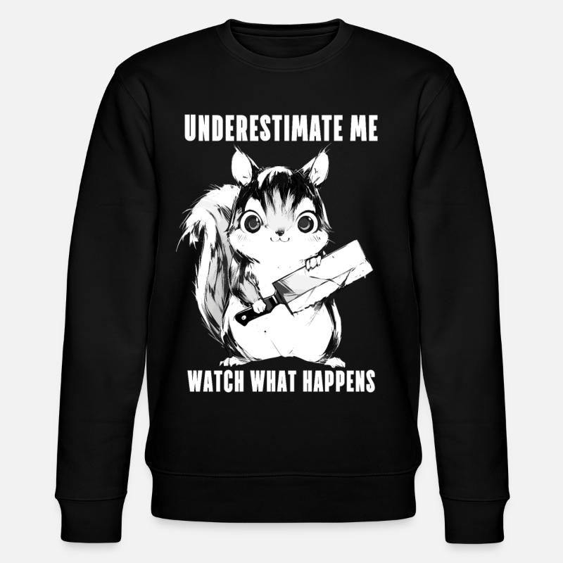 Crazy Squirrel Anime Kawaii Gift - Stanley/Stella CHANGER Unisex Organic Sweatshirt - black