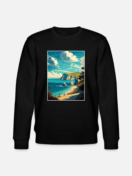 Isle Of Wight Anob Travel Poster Souvenir Paint WP - Stanley/Stella CHANGER Unisex Organic Sweatshirt - black