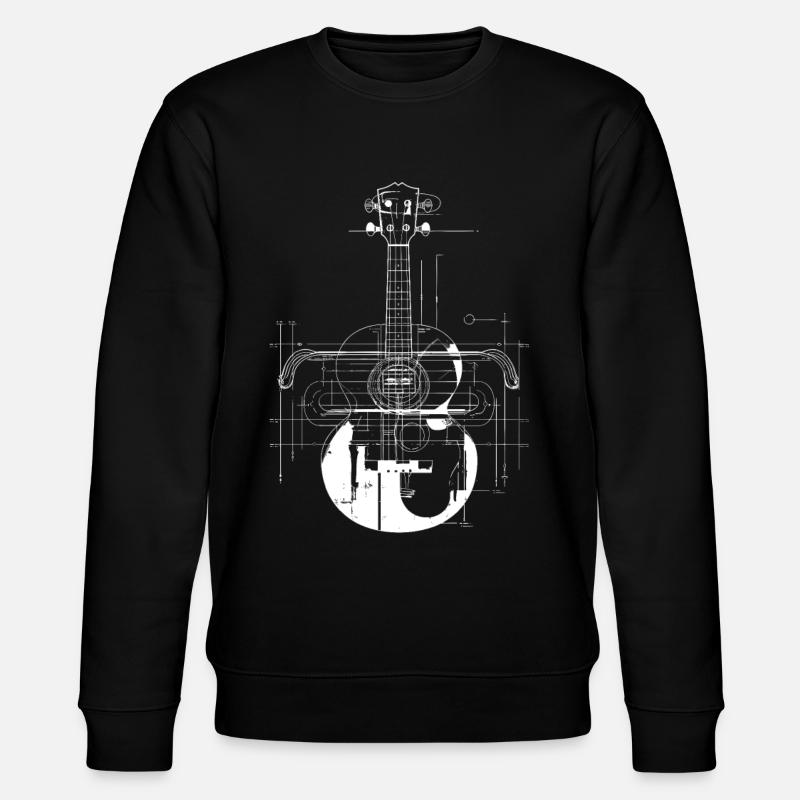 Ukulele Drawing - Stanley/Stella CHANGER Unisex Organic Sweatshirt - black