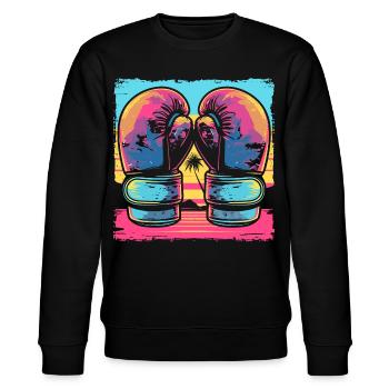Kickboxen Cartoon Look - Stanley/Stella Unisex Bio-Sweatshirt CHANGER  - Schwarz - Vorne - Nik (191cm) & Marisol (170cm)