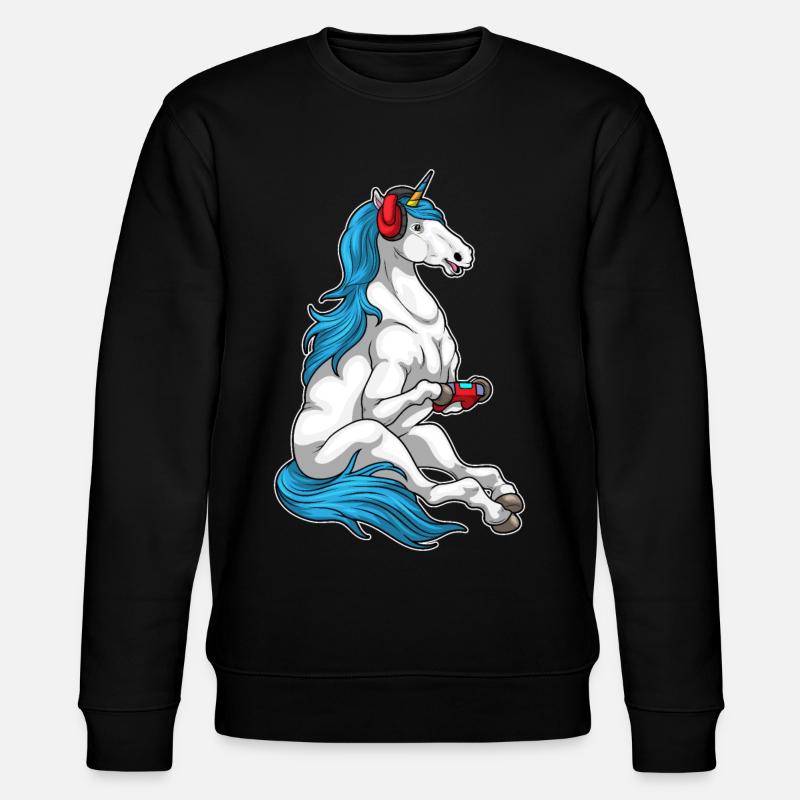 Einhorn Gamer Controller - Stanley/Stella Unisex Bio-Sweatshirt CHANGER - Schwarz