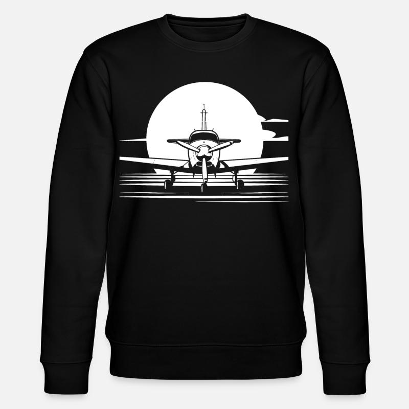 Flugzeug Skizze - Stanley/Stella Unisex Bio-Sweatshirt CHANGER  - Schwarz