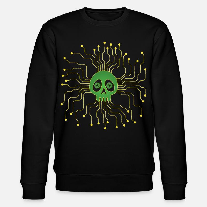Microprocessor skull - Stanley/Stella CHANGER Unisex Organic Sweatshirt - black