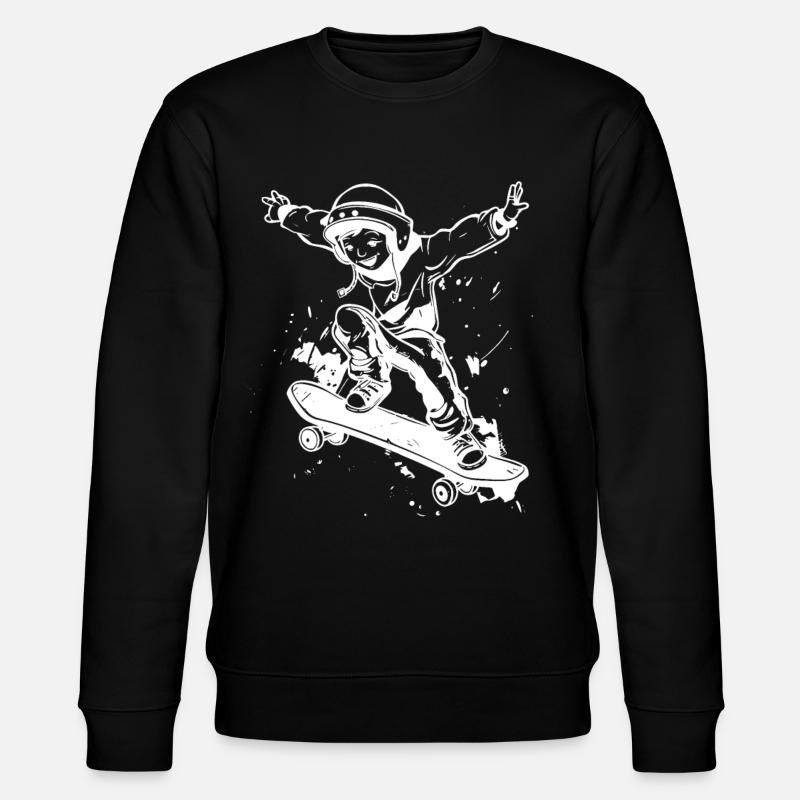 Skateboard Junge - Stanley/Stella Unisex Bio-Sweatshirt CHANGER  - Schwarz