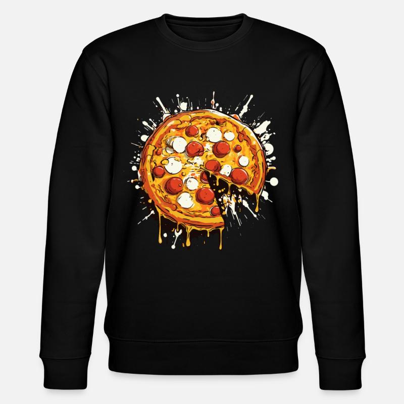 Pizza Grafik - Stanley/Stella Unisex Bio-Sweatshirt CHANGER  - Schwarz