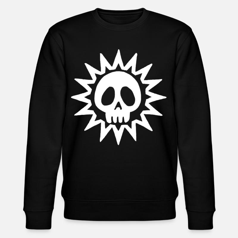 Skull and white sun - Stanley/Stella CHANGER Unisex Organic Sweatshirt - black
