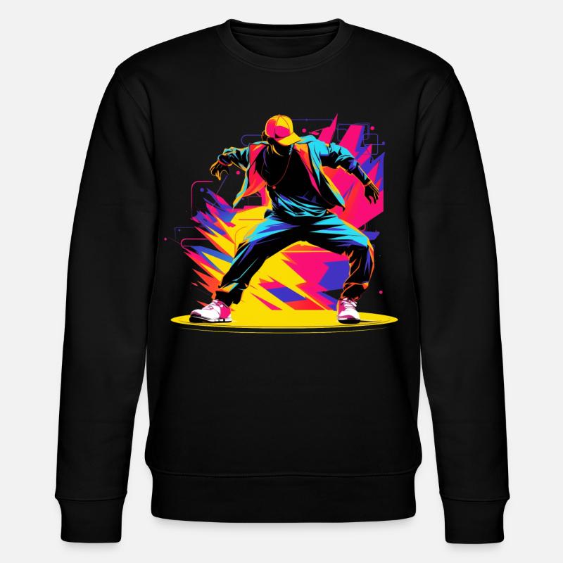 90er Farben Breakdancer - Stanley/Stella Unisex Bio-Sweatshirt CHANGER  - Schwarz
