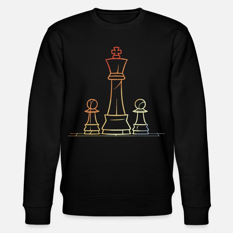 Pièces d’échecs dessin rétro - Sweat bio CHANGER Stanley/Stella Unisexe - noir