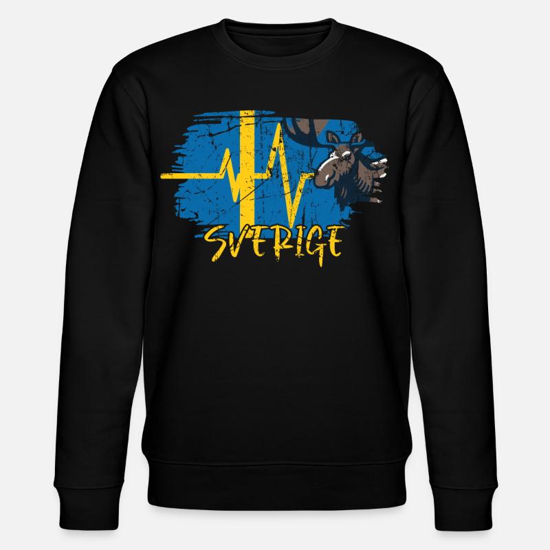 Schweden Herzschlag - Stanley/Stella Unisex Bio-Sweatshirt CHANGER  - Schwarz