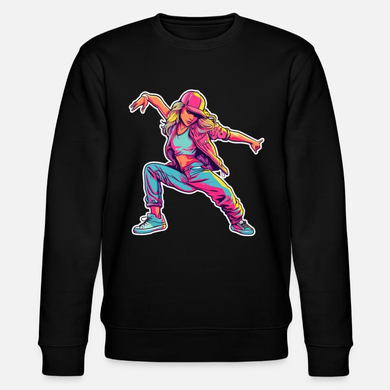 Retro Comic B-Girl - Stanley/Stella Unisex Bio-Sweatshirt CHANGER  - Schwarz