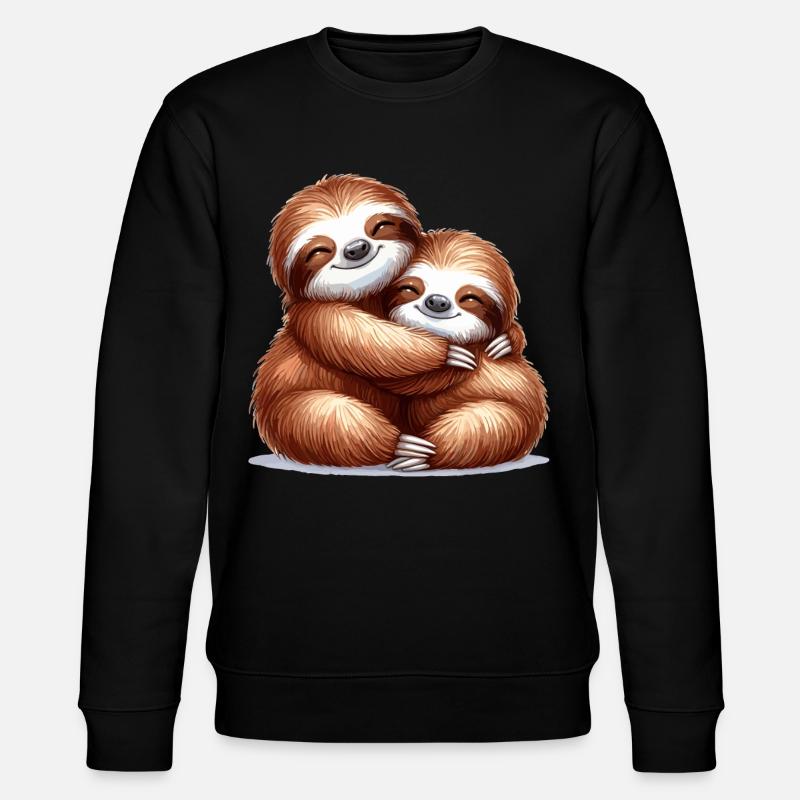 Sloths Sloth Snuggle Gift - Stanley/Stella CHANGER Unisex Organic Sweatshirt - black