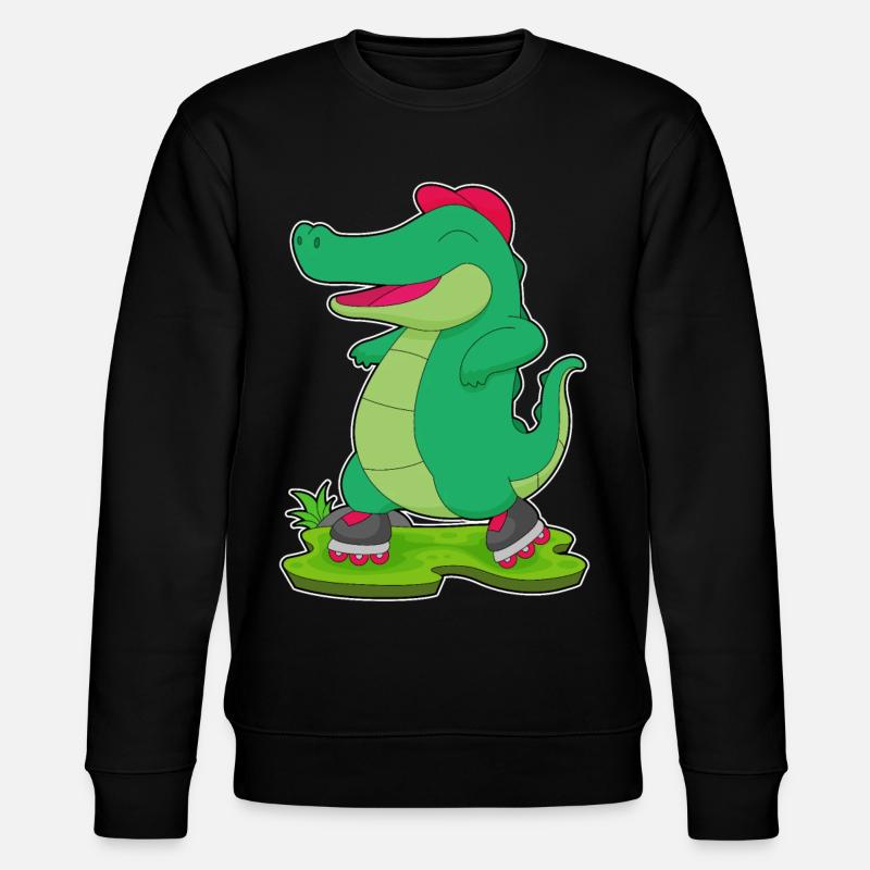 Krokodil Inline skating Rollschuhe - Stanley/Stella Unisex Bio-Sweatshirt CHANGER - Schwarz