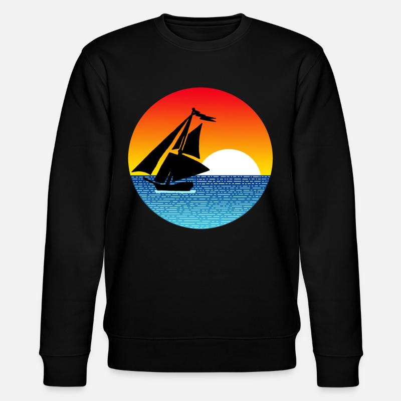 Bateau et coucher de soleil - Sweat bio CHANGER Stanley/Stella Unisexe - noir