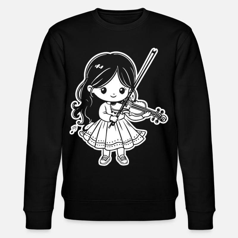 Violinen Mädchen - Stanley/Stella Unisex Bio-Sweatshirt CHANGER  - Schwarz