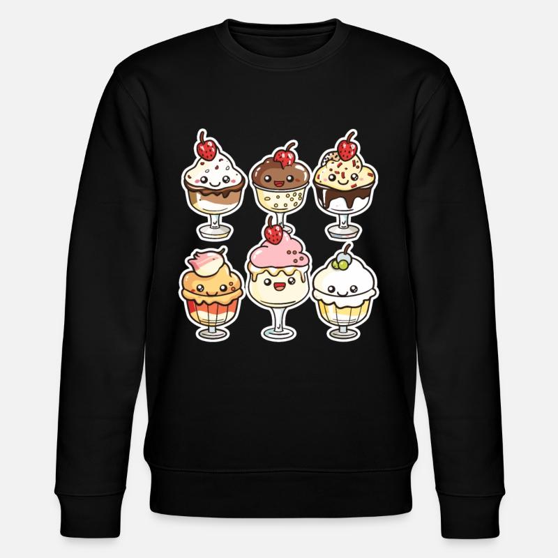 Eiscreme Karikatur - Stanley/Stella Unisex Bio-Sweatshirt CHANGER - Schwarz