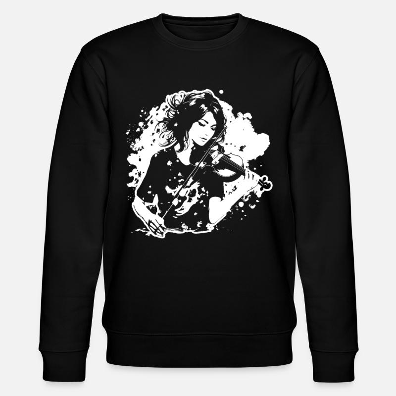 Weibliche Violinistin - Stanley/Stella Unisex Bio-Sweatshirt CHANGER  - Schwarz