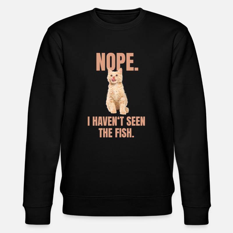 Freche Katze Meme - Stanley/Stella Unisex Bio-Sweatshirt CHANGER  - Schwarz