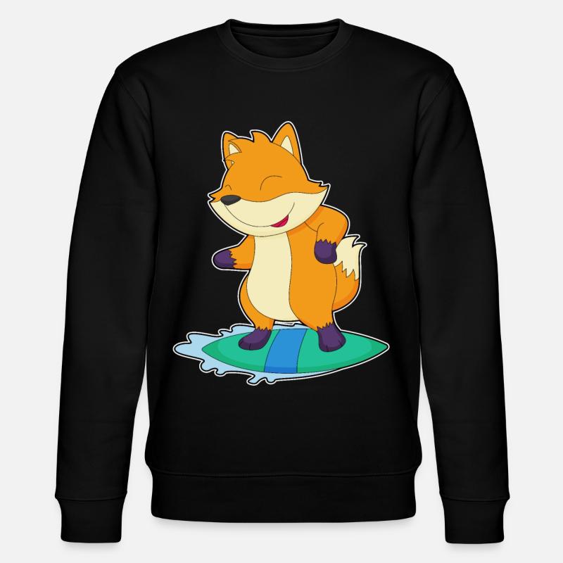 Fuchs Surfen Surfbrett Sommer - Stanley/Stella Unisex Bio-Sweatshirt CHANGER - Schwarz