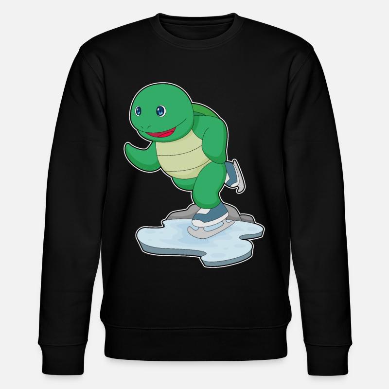 Schildkröte Eislaufen Schlittschuhe - Stanley/Stella Unisex Bio-Sweatshirt CHANGER  - Schwarz