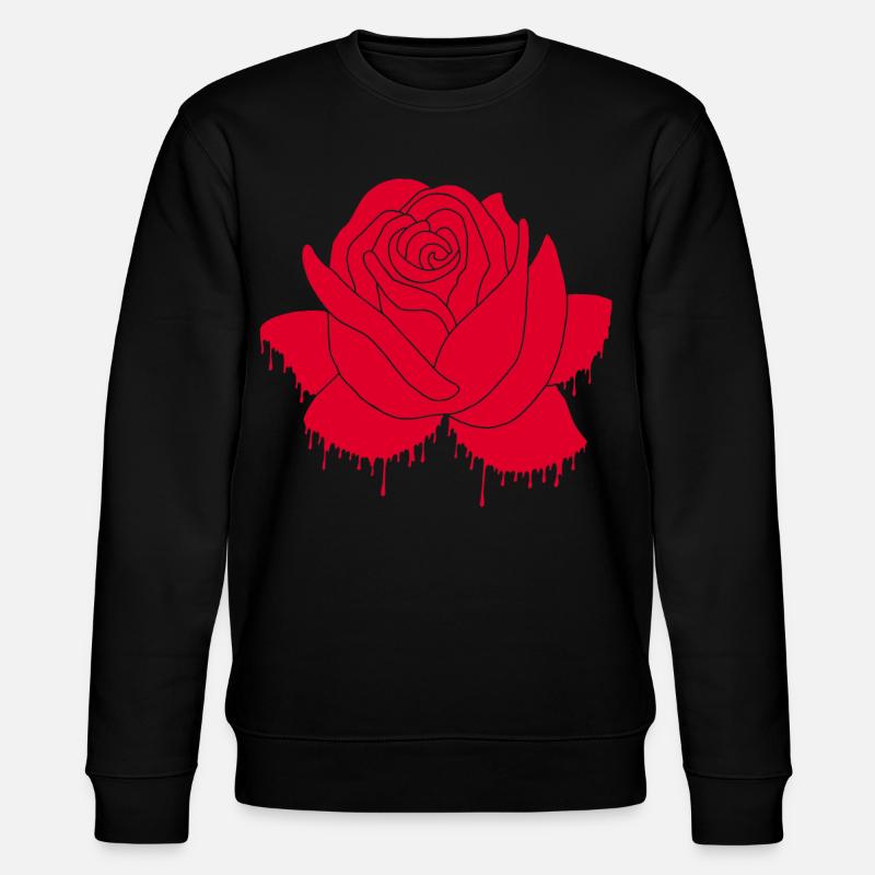 Graffiti einer roten Rose - Stanley/Stella Unisex Bio-Sweatshirt CHANGER  - Schwarz