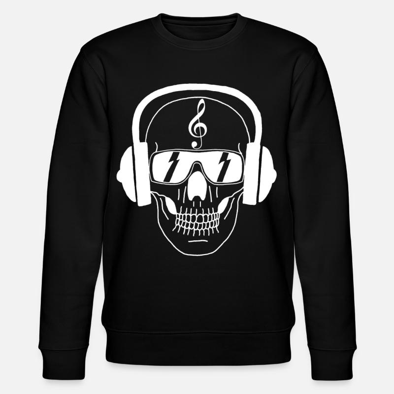 Musikerschädel (weiß) - Stanley/Stella Unisex Bio-Sweatshirt CHANGER  - Schwarz
