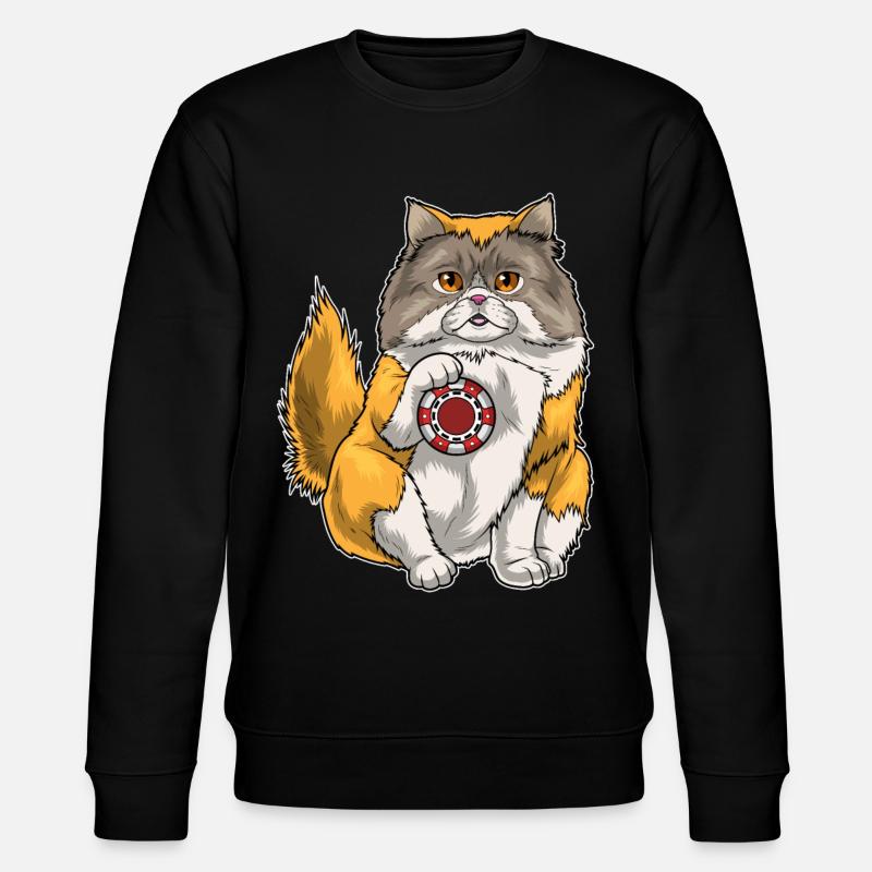 Persische Katze Poker Pokerchips - Stanley/Stella Unisex Bio-Sweatshirt CHANGER - Schwarz