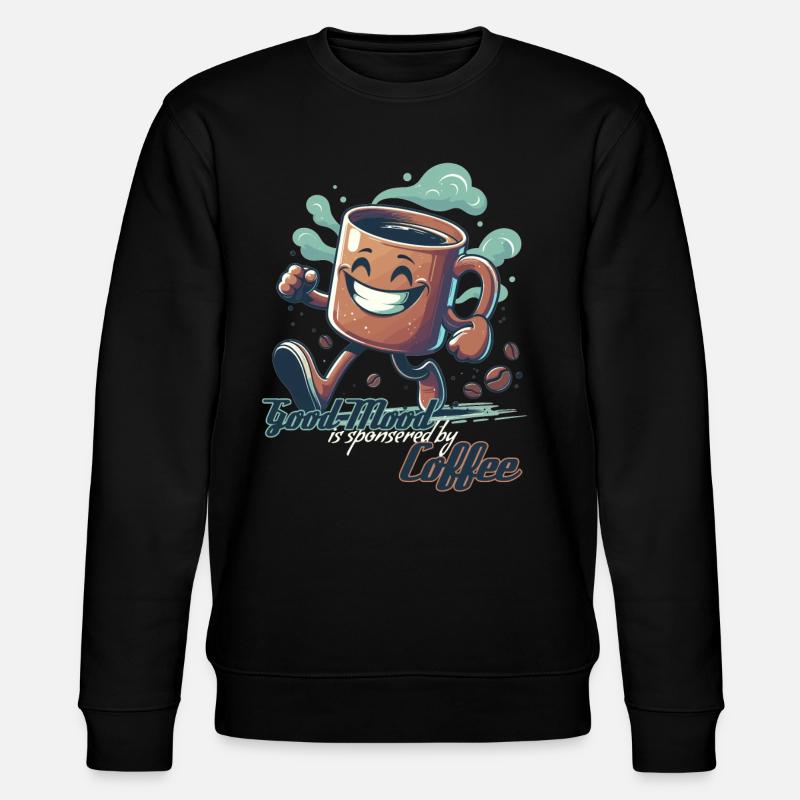 Gute Laune Kaffee Tasse Geschenk - Stanley/Stella Unisex Bio-Sweatshirt CHANGER  - Schwarz