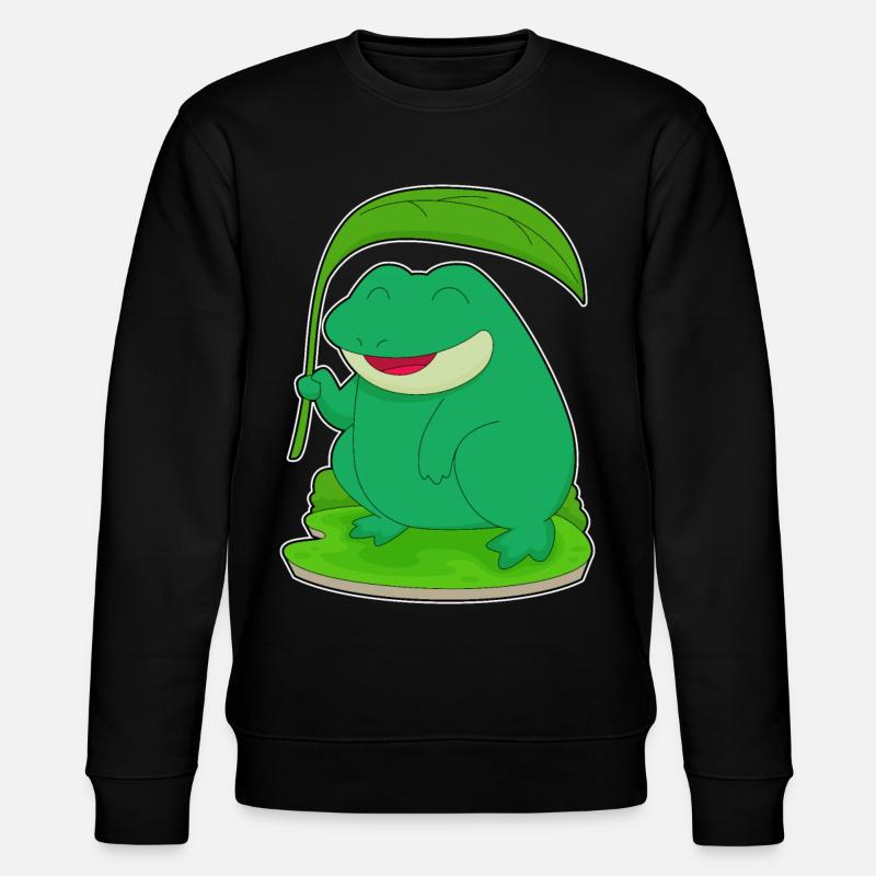 Grenouille avec une feuille comme parasol - Sweat bio CHANGER Stanley/Stella Unisexe - noir
