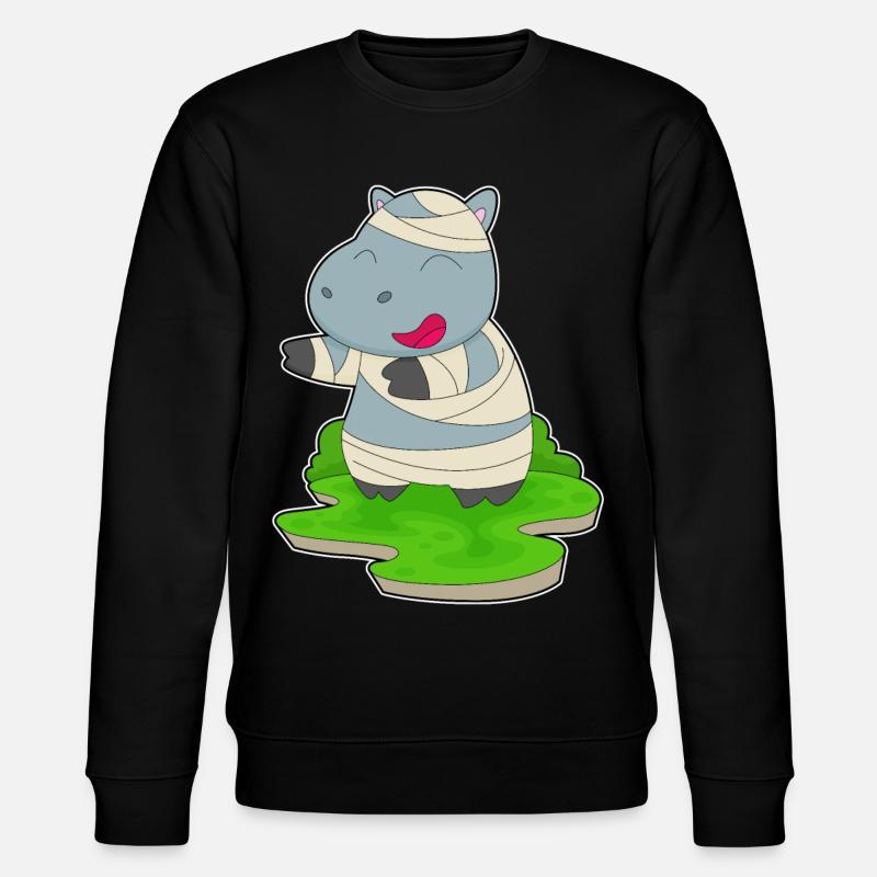 Nilpferd Halloween Mumie - Stanley/Stella Unisex Bio-Sweatshirt CHANGER  - Schwarz