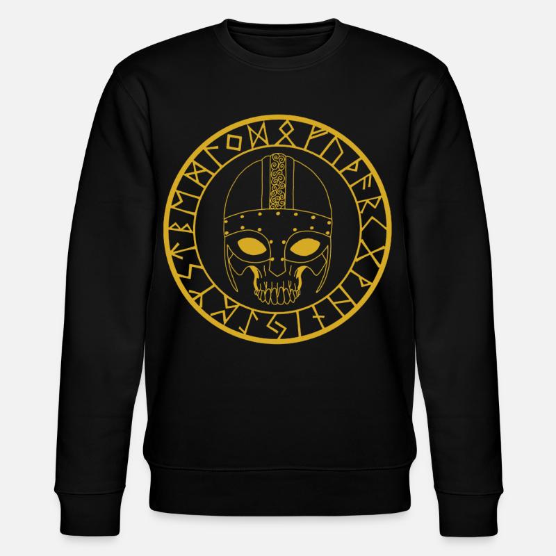 Wikinger Schädel (Gold) - Stanley/Stella Unisex Bio-Sweatshirt CHANGER  - Schwarz