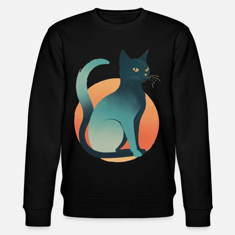 Dunkle Katze - Stanley/Stella Unisex Bio-Sweatshirt CHANGER  - Schwarz