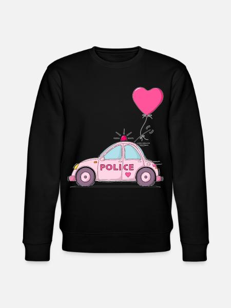 Police Heart Pink - Stanley/Stella CHANGER Unisex Organic Sweatshirt - black