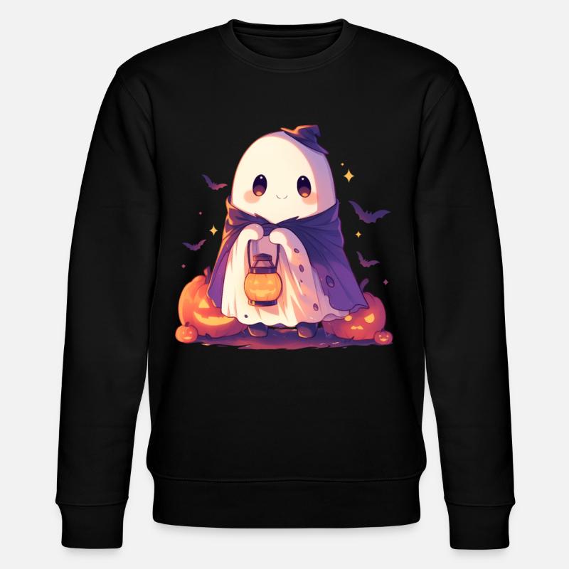 Halloween Ghost Ghost Pumpkin Lantern Gift - Stanley/Stella CHANGER Unisex Organic Sweatshirt - black