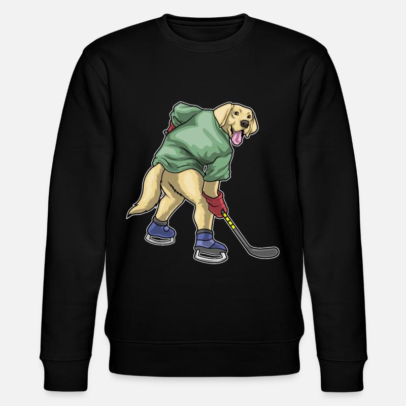 Labrador Eishockey Eishockeyschläger - Stanley/Stella Unisex Bio-Sweatshirt CHANGER  - Schwarz