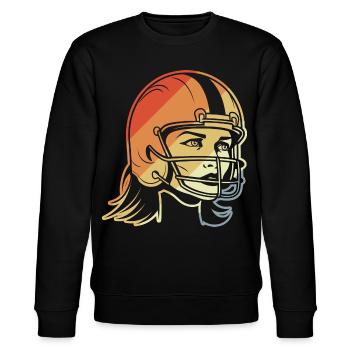 Football Spielerin - Stanley/Stella Unisex Bio-Sweatshirt CHANGER  - Schwarz - Vorne - Nik (191cm) & Marisol (170cm)