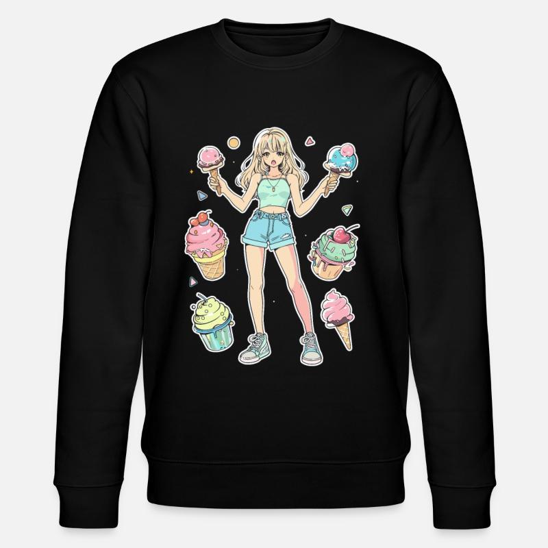 Eiscreme Mädchen - Stanley/Stella Unisex Bio-Sweatshirt CHANGER  - Schwarz