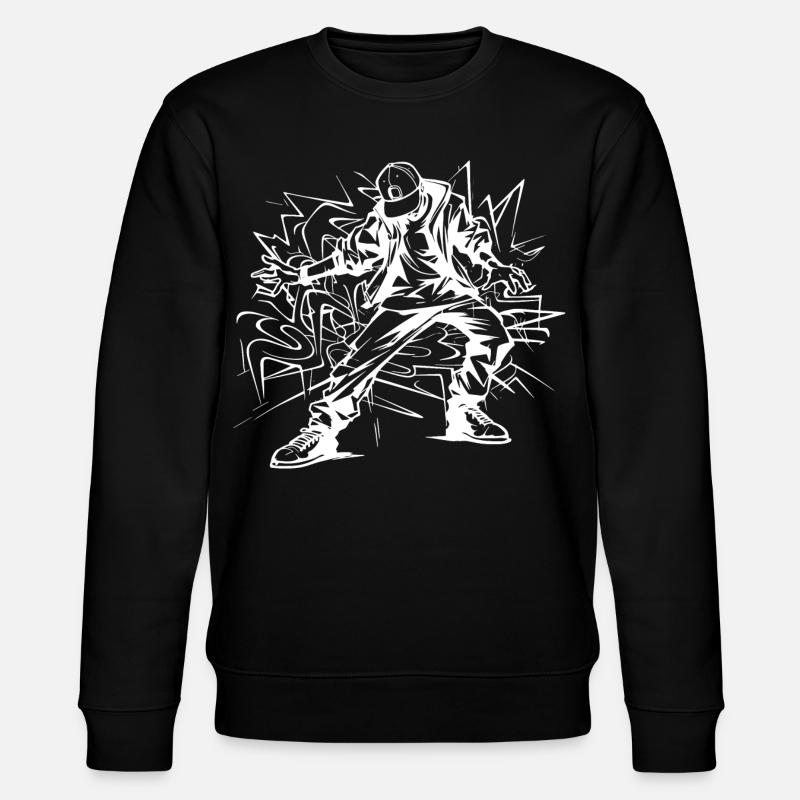 Breakdancer Zeichnung - Stanley/Stella Unisex Bio-Sweatshirt CHANGER  - Schwarz