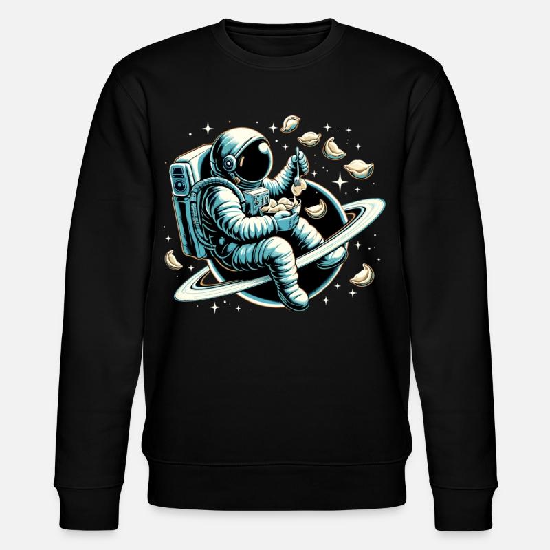 Wareniki Astronaut lecker Geschenk - Stanley/Stella Unisex Bio-Sweatshirt CHANGER - Schwarz