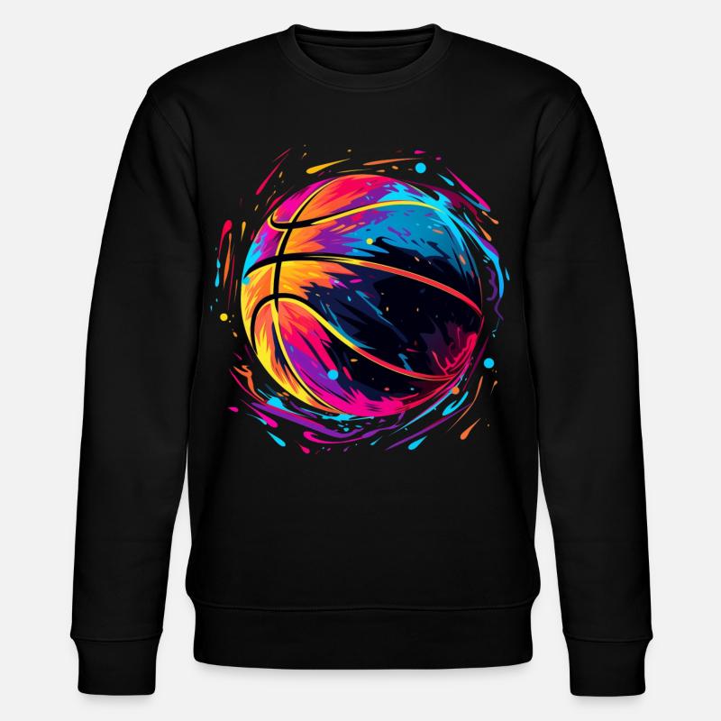 Retro Basketball Vaporwave - Stanley/Stella Unisex Bio-Sweatshirt CHANGER  - Schwarz