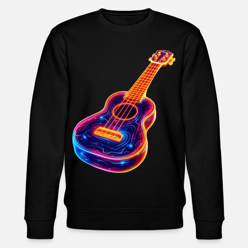Ukulele Synthwave - Stanley/Stella CHANGER Unisex Organic Sweatshirt - black