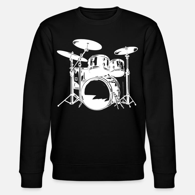 Drumkit Drawing - Stanley/Stella CHANGER Unisex Organic Sweatshirt - black