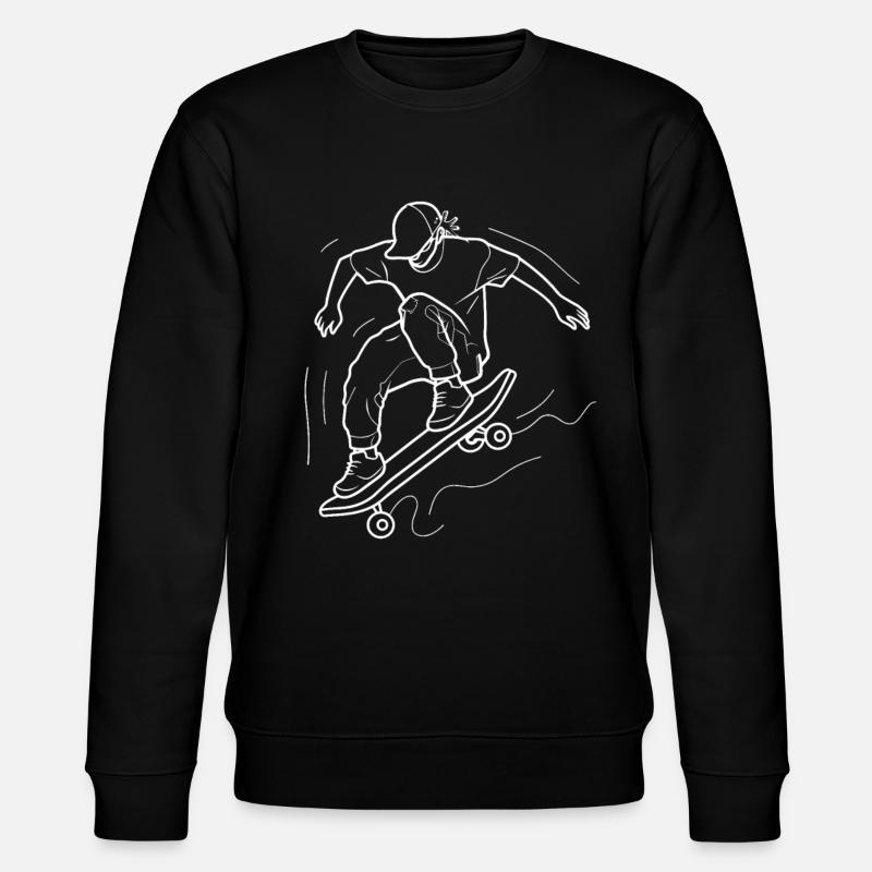 Skateboarding Junge Line Art - Stanley/Stella Unisex Bio-Sweatshirt CHANGER  - Schwarz