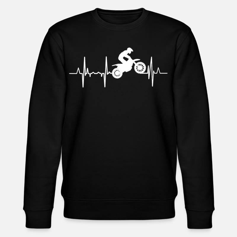 Motocross Herzschlag - Stanley/Stella Unisex Bio-Sweatshirt CHANGER  - Schwarz