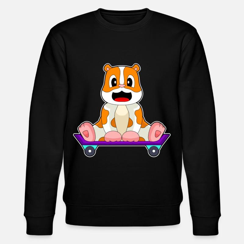 Hamster Skater Skateboard - Stanley/Stella CHANGER Unisex Organic Sweatshirt - black