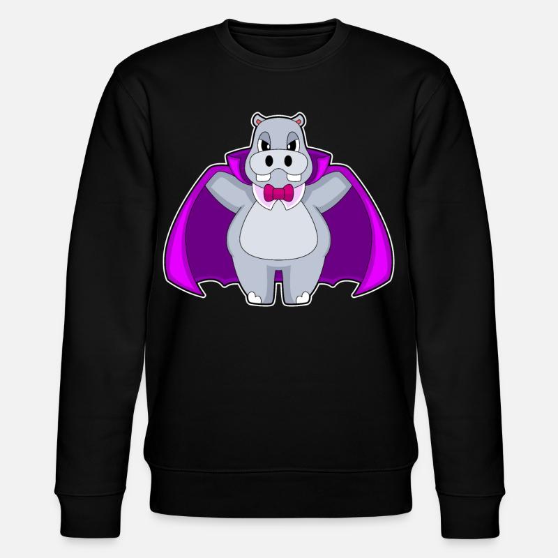 Hippopotame Halloween Vampire - Sweat bio CHANGER Stanley/Stella Unisexe - noir