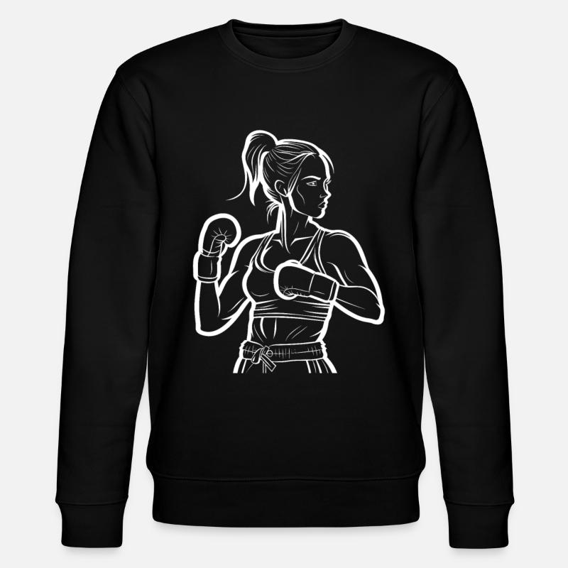 Boxerin Line Art - Stanley/Stella Unisex Bio-Sweatshirt CHANGER  - Schwarz